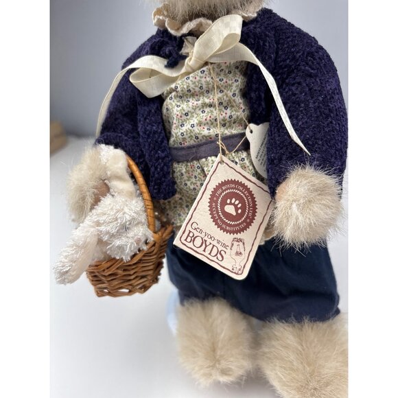 Boyds Bears Aunt Mabel Plush W/ Snowy Rabbit Basket Collectible Stuffed Toy 13” - Picture 4 of 9